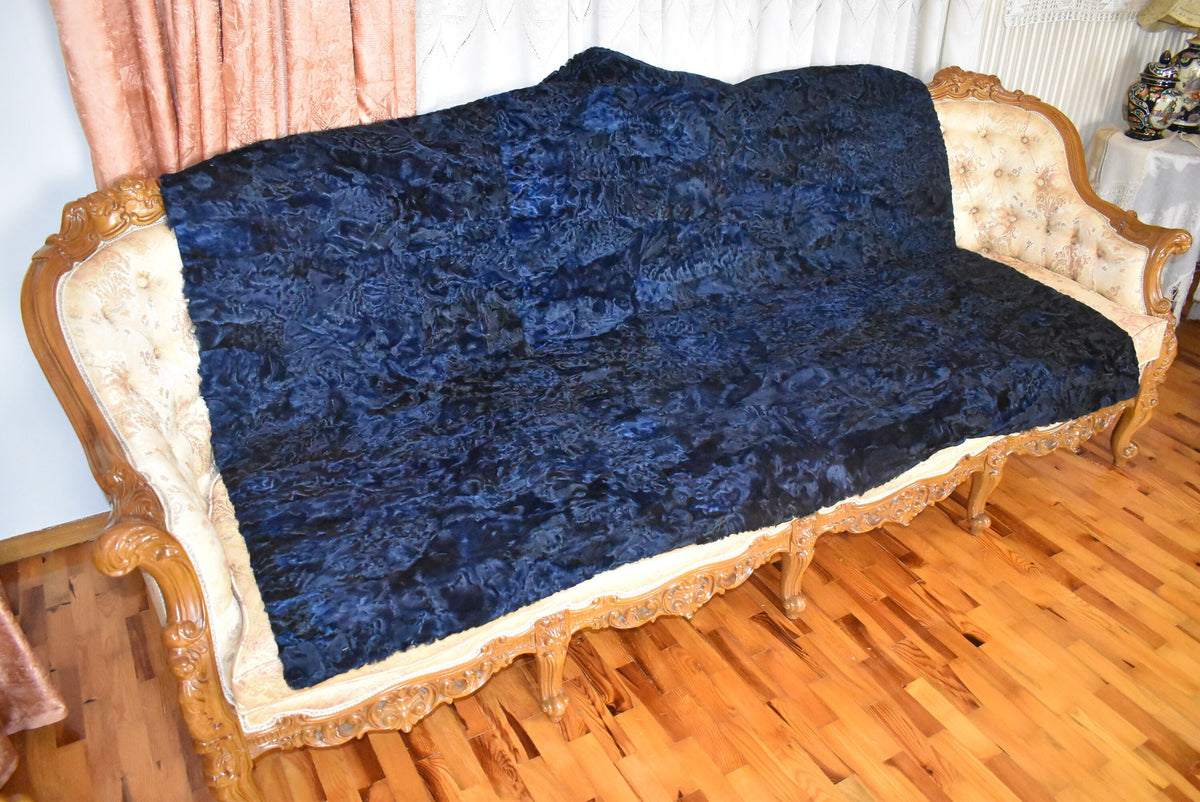 Persian Lamb Fur Blanket: Luxury Sofa Throw, Swakara Fur Carpet (51 X 72 Inches)