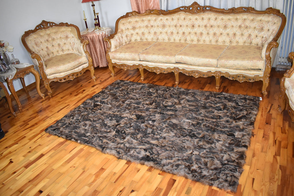 Fur Blanket | LUXURY  Fur Sofa Throw | Goat Fur Skin  Blanket | Kid Skin Fur Carpet | Gift For Her