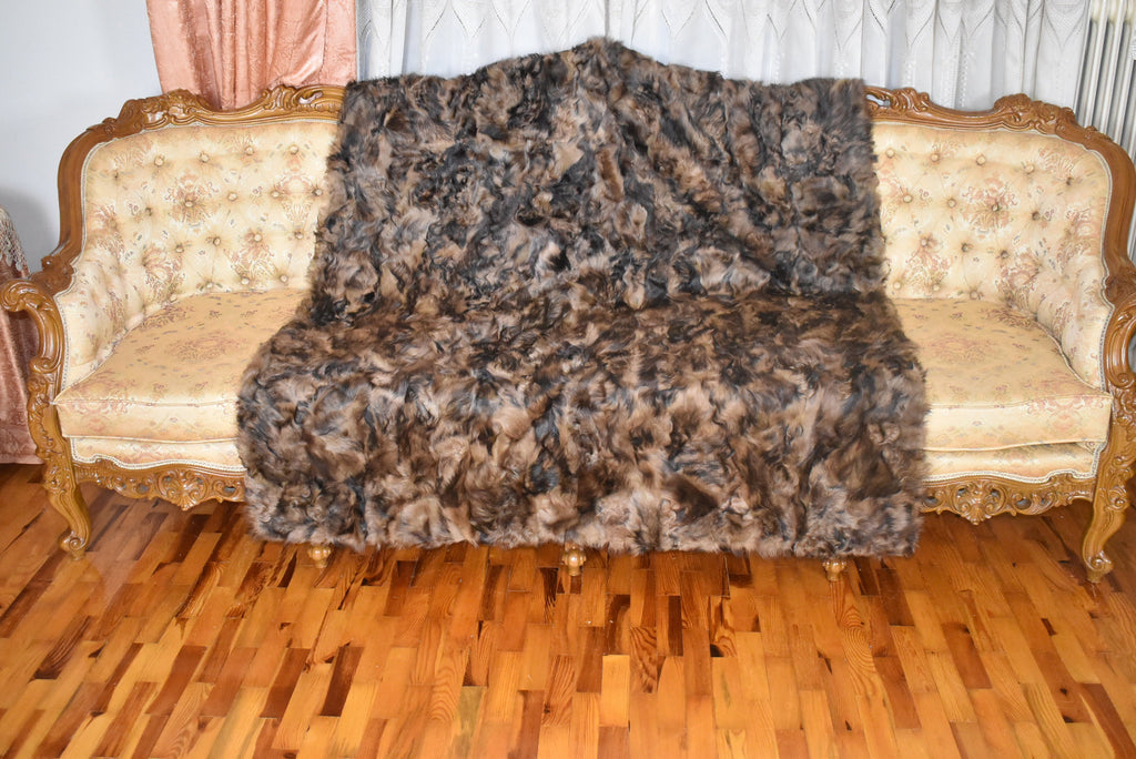 Fur Blanket | LUXURY  Fur Sofa Throw | Goat Fur Skin  Blanket | Kid Skin Fur Carpet | Gift For Her