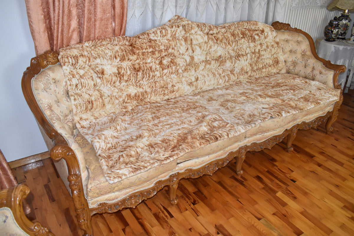 Fur Sofa Cover | Mink Fur  Blanket ir a Rare  Color | LUXURY  Fur Sofa Throw | Warm Mink Fur Blanket | Mink Fur Carpet | Gift For Her