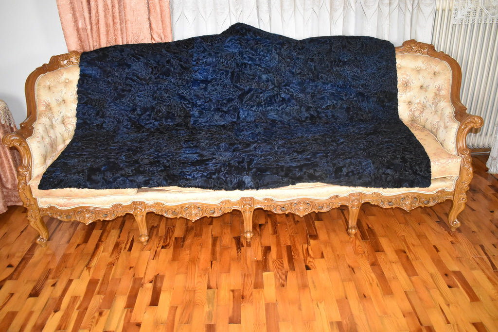 Persian Lamb Fur Blanket: Luxury Sofa Throw, Swakara Fur Carpet (51 X 72 Inches)