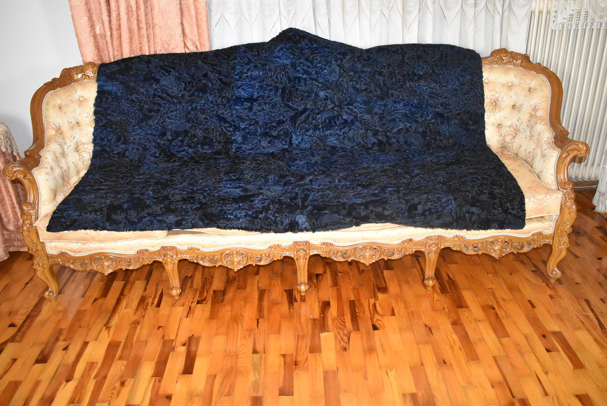 Persian Lamb Fur Blanket: Luxury Sofa Throw, Swakara Fur Carpet (51 X 72 Inches)