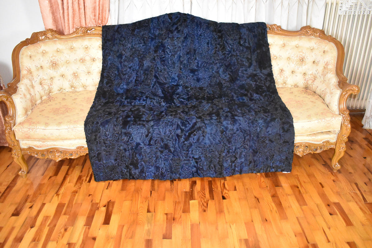 Persian Lamb Fur Blanket: Luxury Sofa Throw, Swakara Fur Carpet (51 X 72 Inches)