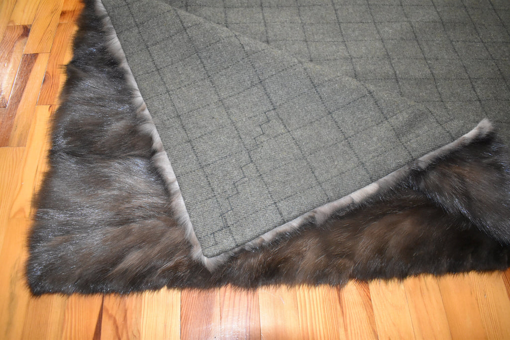 Real Sable Fur Blanket | Sable Fur  Throw Top Quality |The Most  LUXURY  Fur Sofa Throw | Barguzin Fur Blanket | Real Sable Area Rug