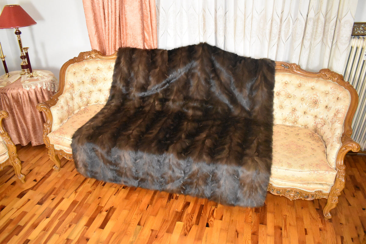 Real Sable Fur Blanket | Sable Fur  Throw Top Quality |The Most  LUXURY  Fur Sofa Throw | Barguzin Fur Blanket | Real Sable Area Rug