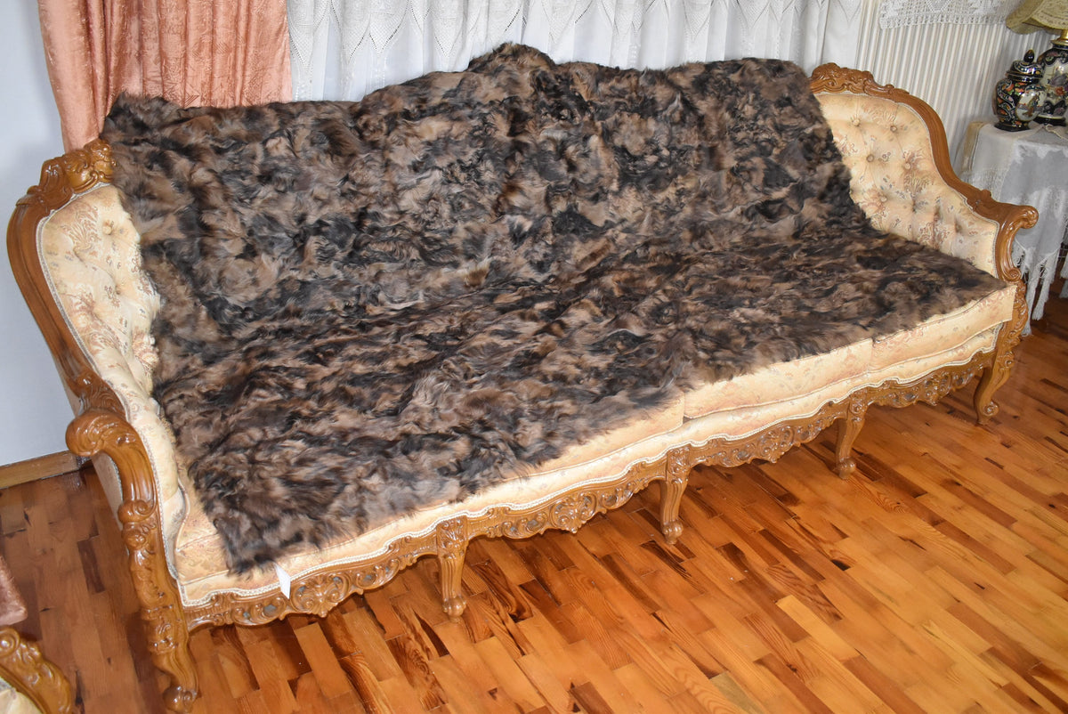 Fur Blanket | LUXURY  Fur Sofa Throw | Goat Fur Skin  Blanket | Kid Skin Fur Carpet | Gift For Her