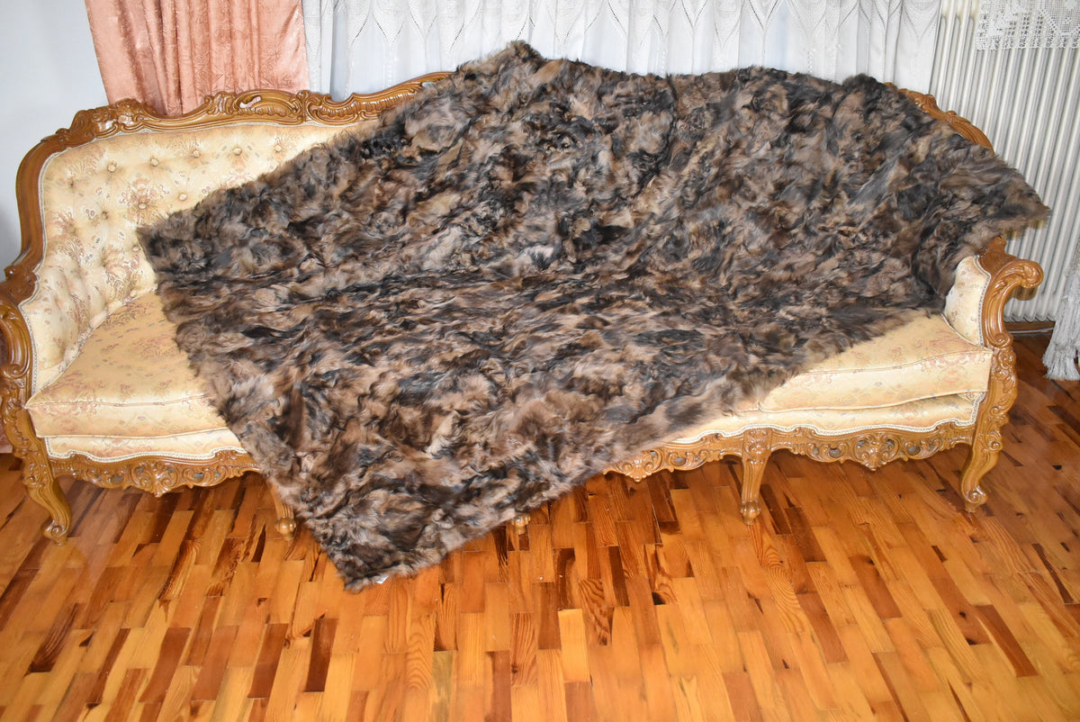 Fur Blanket | LUXURY  Fur Sofa Throw | Goat Fur Skin  Blanket | Kid Skin Fur Carpet | Gift For Her