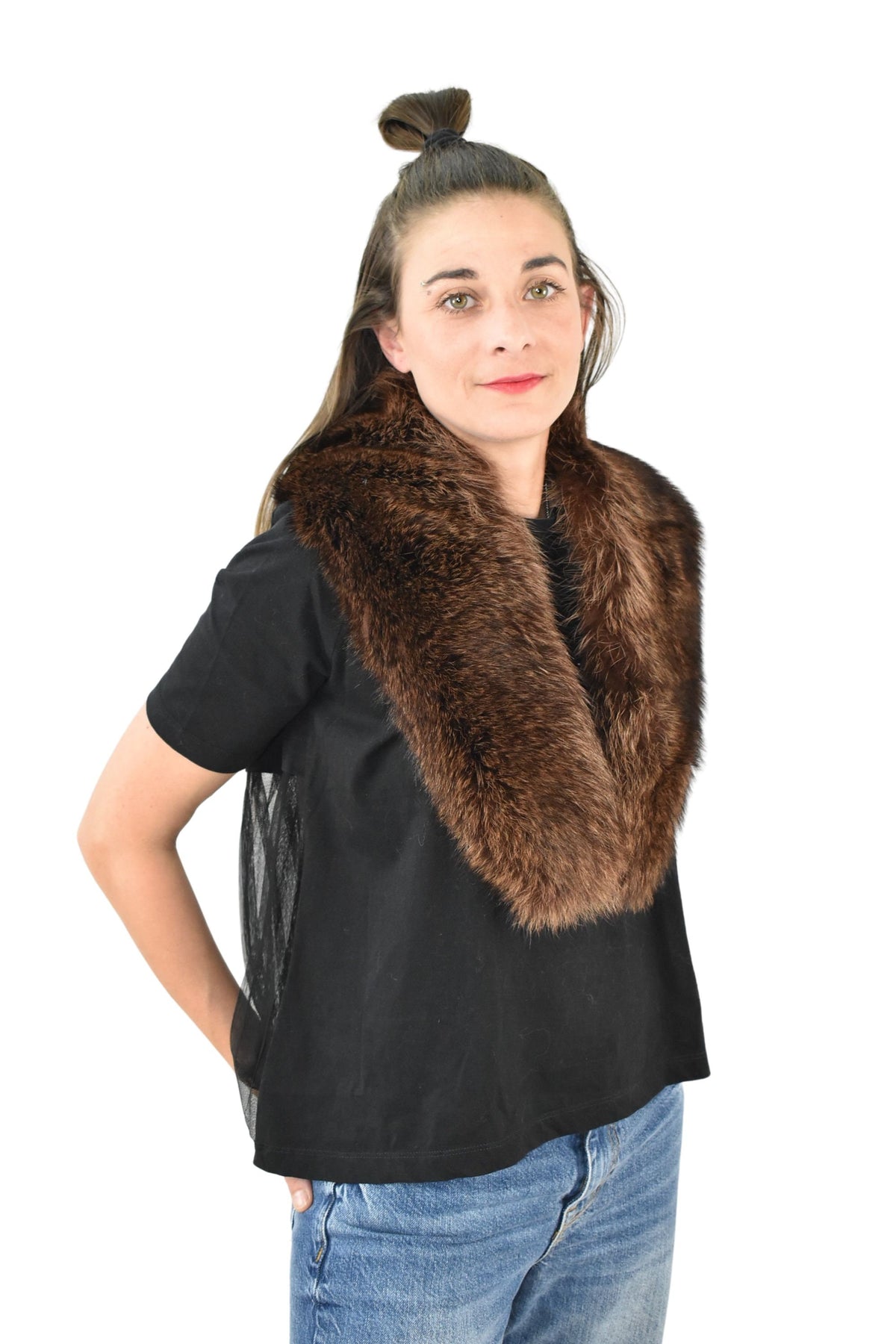 Natural Fur Collar / Detachable Fur Fox Collar  / Collar For Coats And Jackets / Luxury Gift For Her