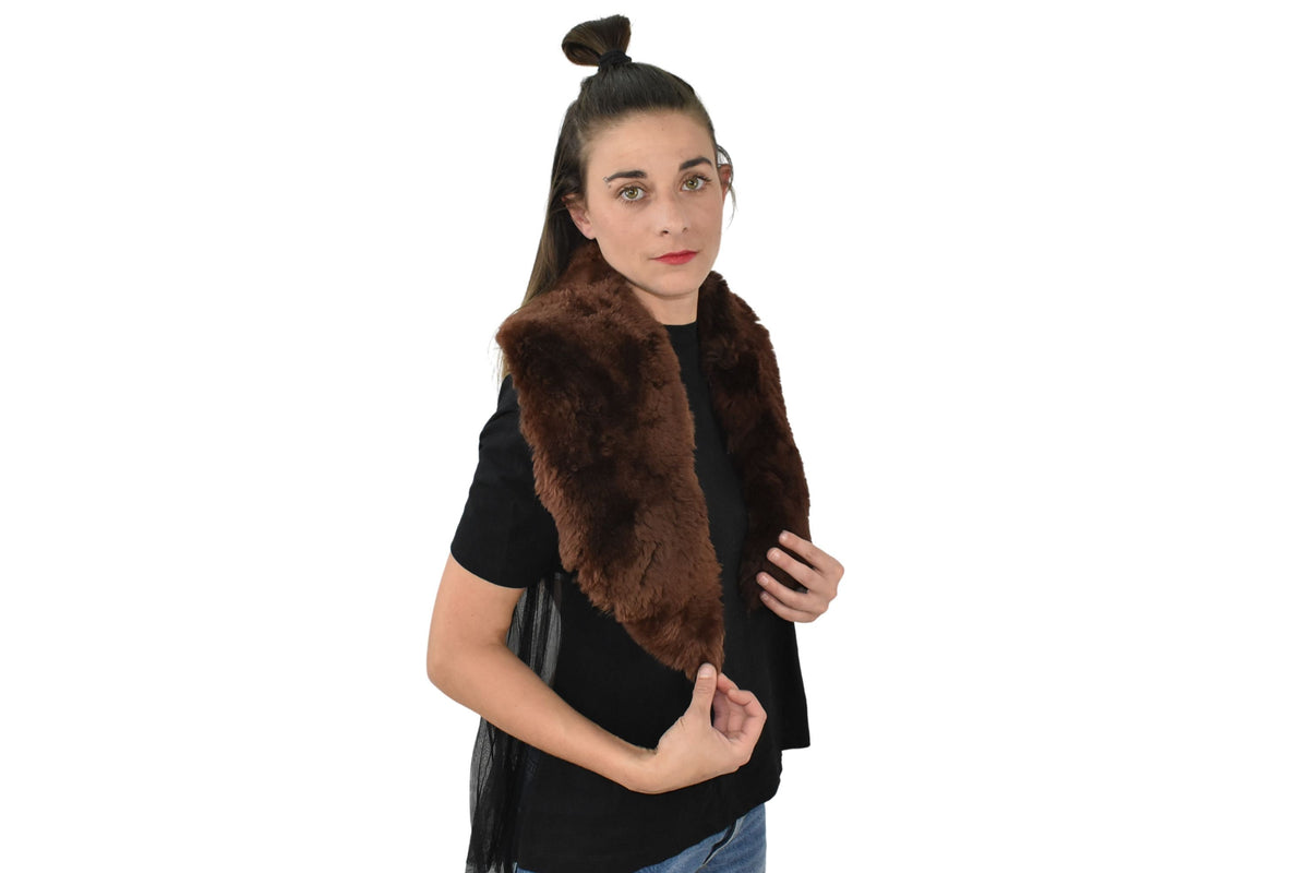 Handmade Sheepskin Fur Collar: Detachable Winter Coat Scarf