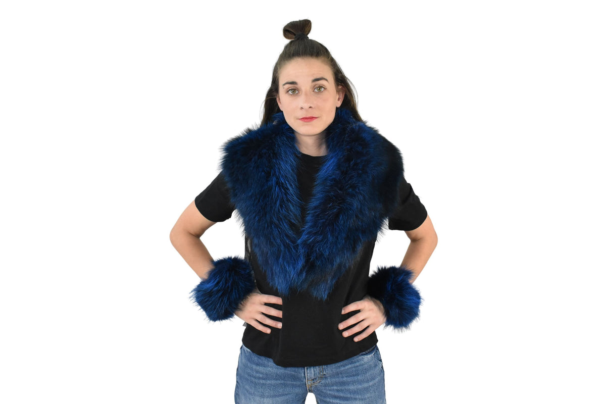 Fox Fur Collar And Cuffs  / Detachable Fox Fur Collar, Fur Cuffs for winter coat /Set of Collar and Cuffs / Christmas Gift