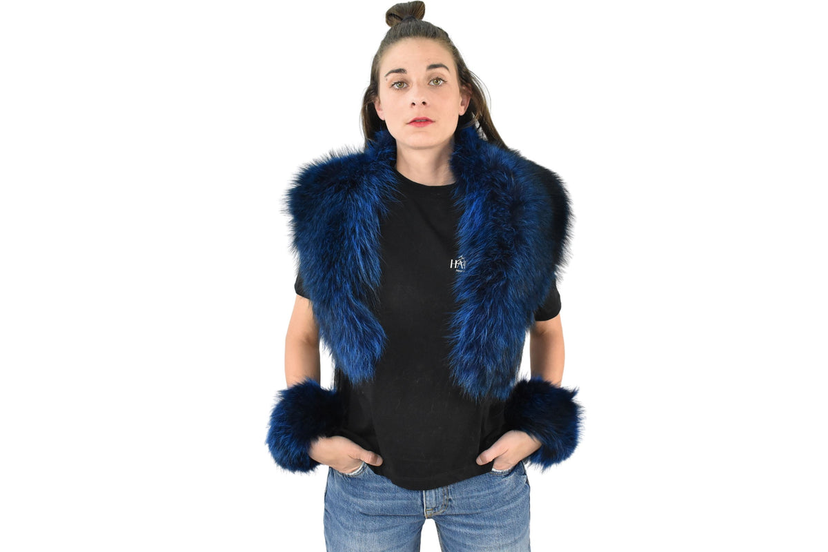 Fox Fur Collar And Cuffs  / Detachable Fox Fur Collar, Fur Cuffs for winter coat /Set of Collar and Cuffs / Christmas Gift