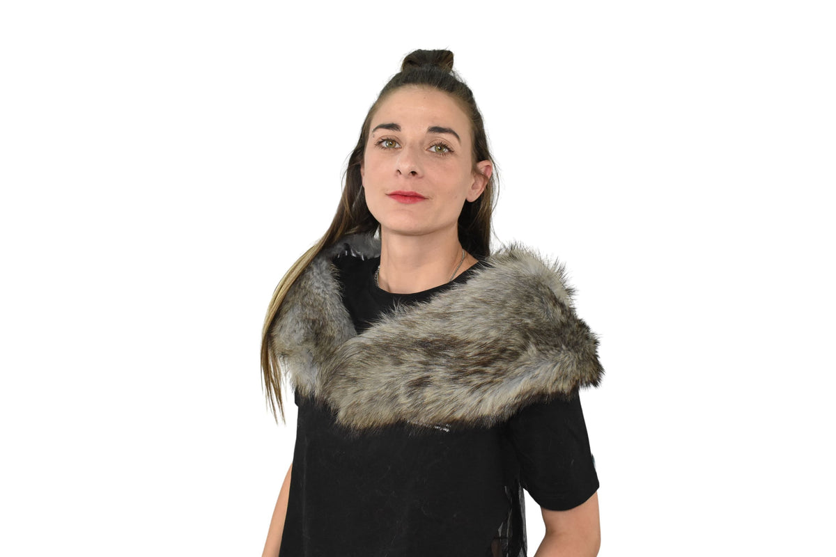 Gray fox Fur Collar / Natural Fur Collar / Detachable Fur Collar / Gift For Her / Luxury fur Collar