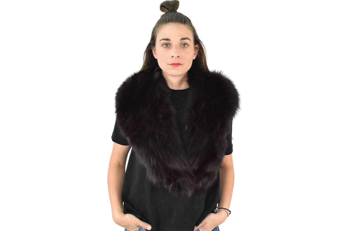 Big fox Fur Collar / Gift For Her Natural Fur Collar / Detachable Fur Collar / Luxury fur Collar