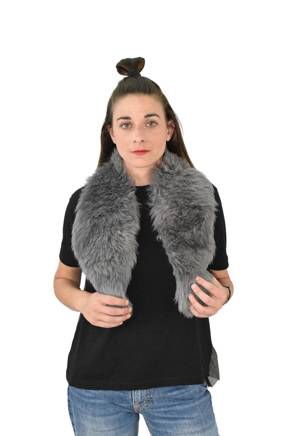 Fur Collar / Detachable Sheepskin Fur Collar / Fur Scarf for Winter Coat / Real Fur Collar