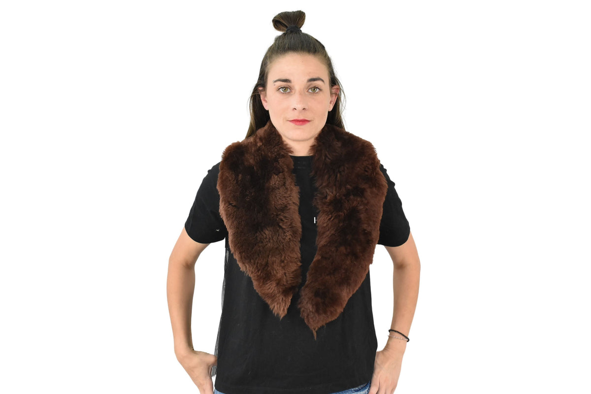 Handmade Sheepskin Fur Collar: Detachable Winter Coat Scarf