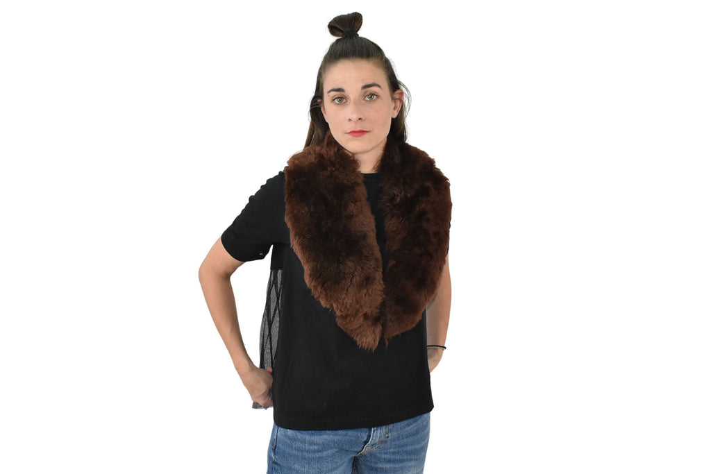 Handmade Sheepskin Fur Collar: Detachable Winter Coat Scarf