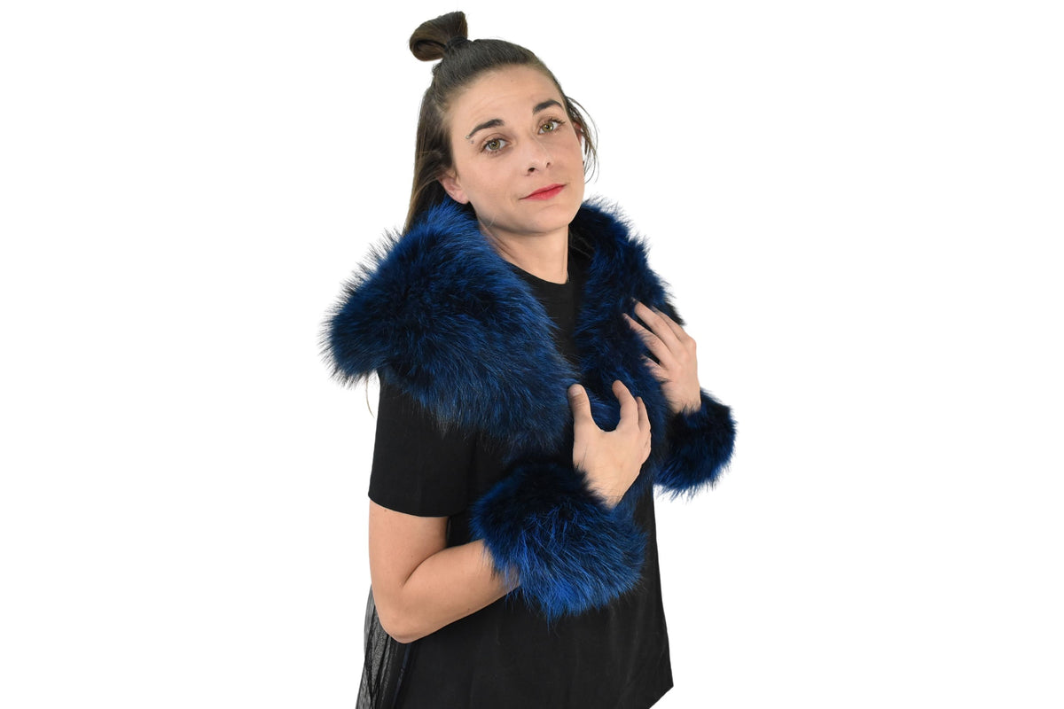 Fox Fur Collar And Cuffs  / Detachable Fox Fur Collar, Fur Cuffs for winter coat /Set of Collar and Cuffs / Christmas Gift