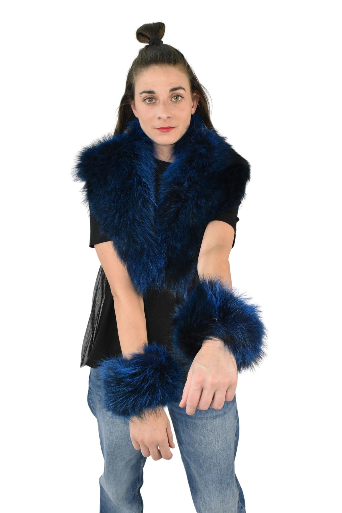 Fox Fur Collar And Cuffs  / Detachable Fox Fur Collar, Fur Cuffs for winter coat /Set of Collar and Cuffs / Christmas Gift