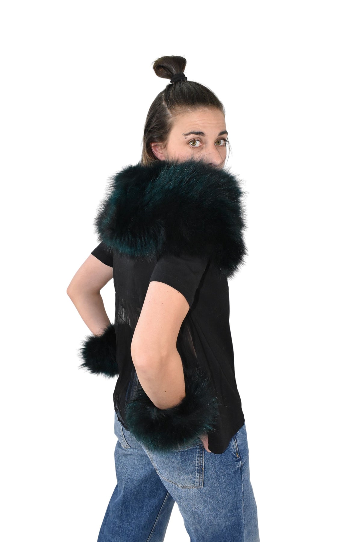 Fox Fur Collar And Cuffs  / Detachable Fox Fur Collar, Fur Cuffs for winter coat /Set of Collar and Cuffs / Christmas Gift