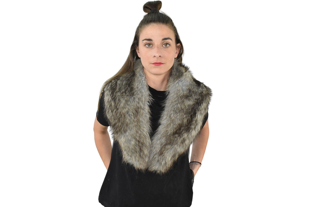 Gray fox Fur Collar / Natural Fur Collar / Detachable Fur Collar / Gift For Her / Luxury fur Collar