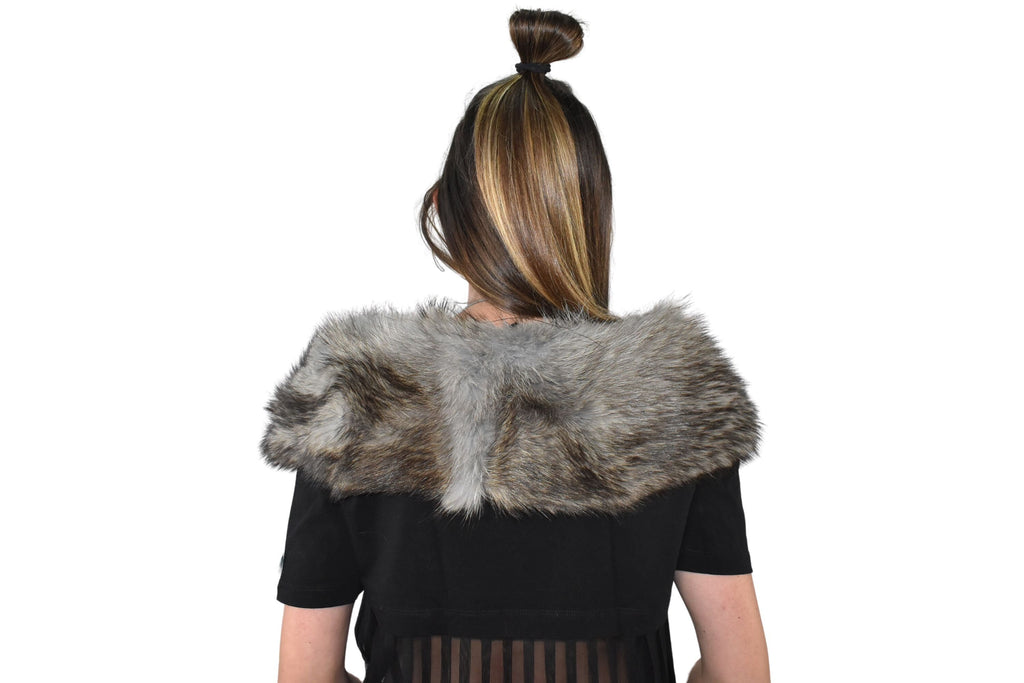 Gray fox Fur Collar / Natural Fur Collar / Detachable Fur Collar / Gift For Her / Luxury fur Collar