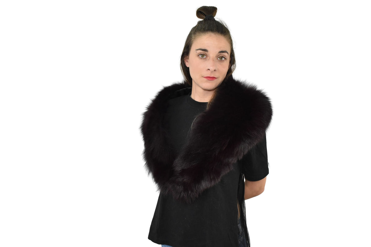 Big fox Fur Collar / Gift For Her Natural Fur Collar / Detachable Fur Collar / Luxury fur Collar