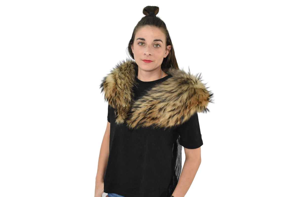 Fur Collar / Fin Raccoon Fur Collar / Coat Collar / Natural Fur Collar / Gift For Her / Top Quality Fur