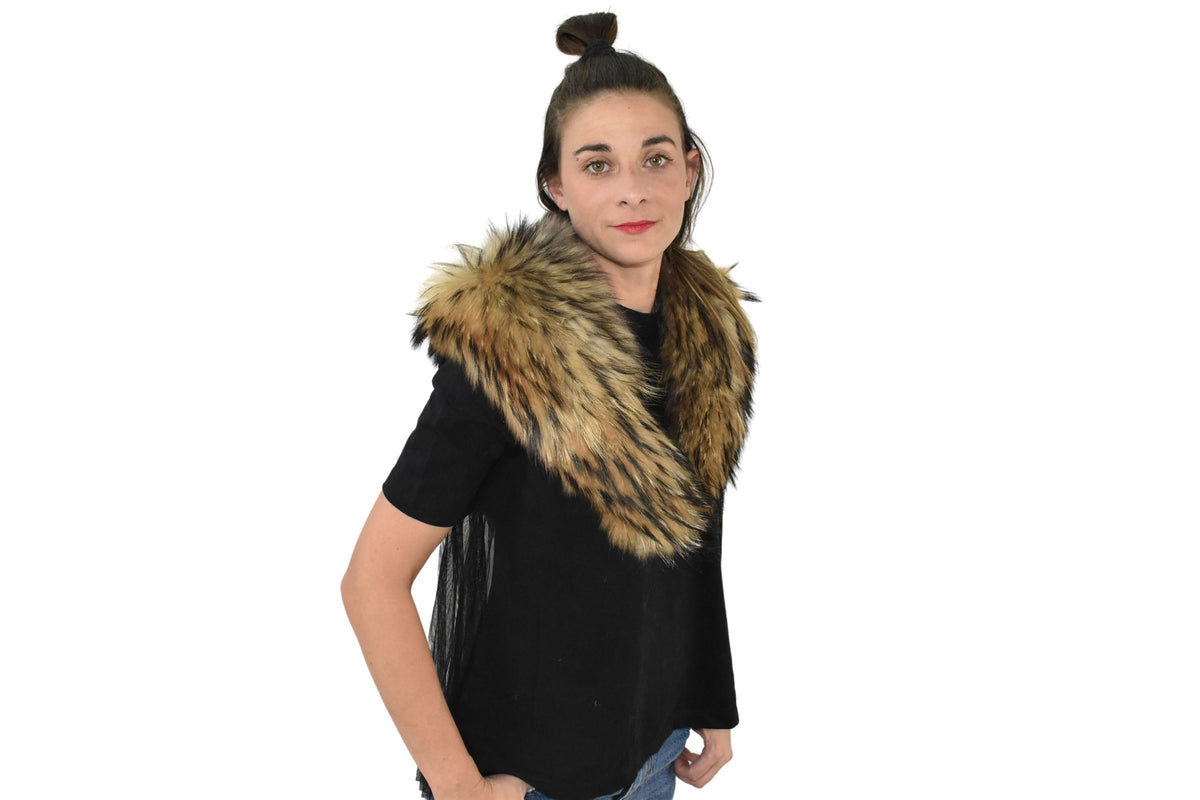 Fur Collar / Fin Raccoon Fur Collar / Coat Collar / Natural Fur Collar / Gift For Her / Top Quality Fur