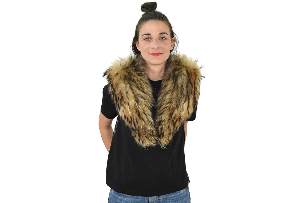 Fur Collar / Fin Raccoon Fur Collar / Coat Collar / Natural Fur Collar / Gift For Her / Top Quality Fur