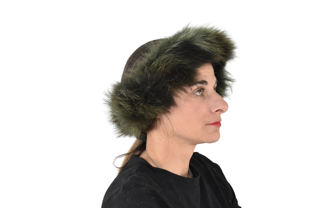 Green Fox Fur Headband | Fox Fur Headband | Fur Earwarmer | Headband Gift For Her | Fur Neck Warmer