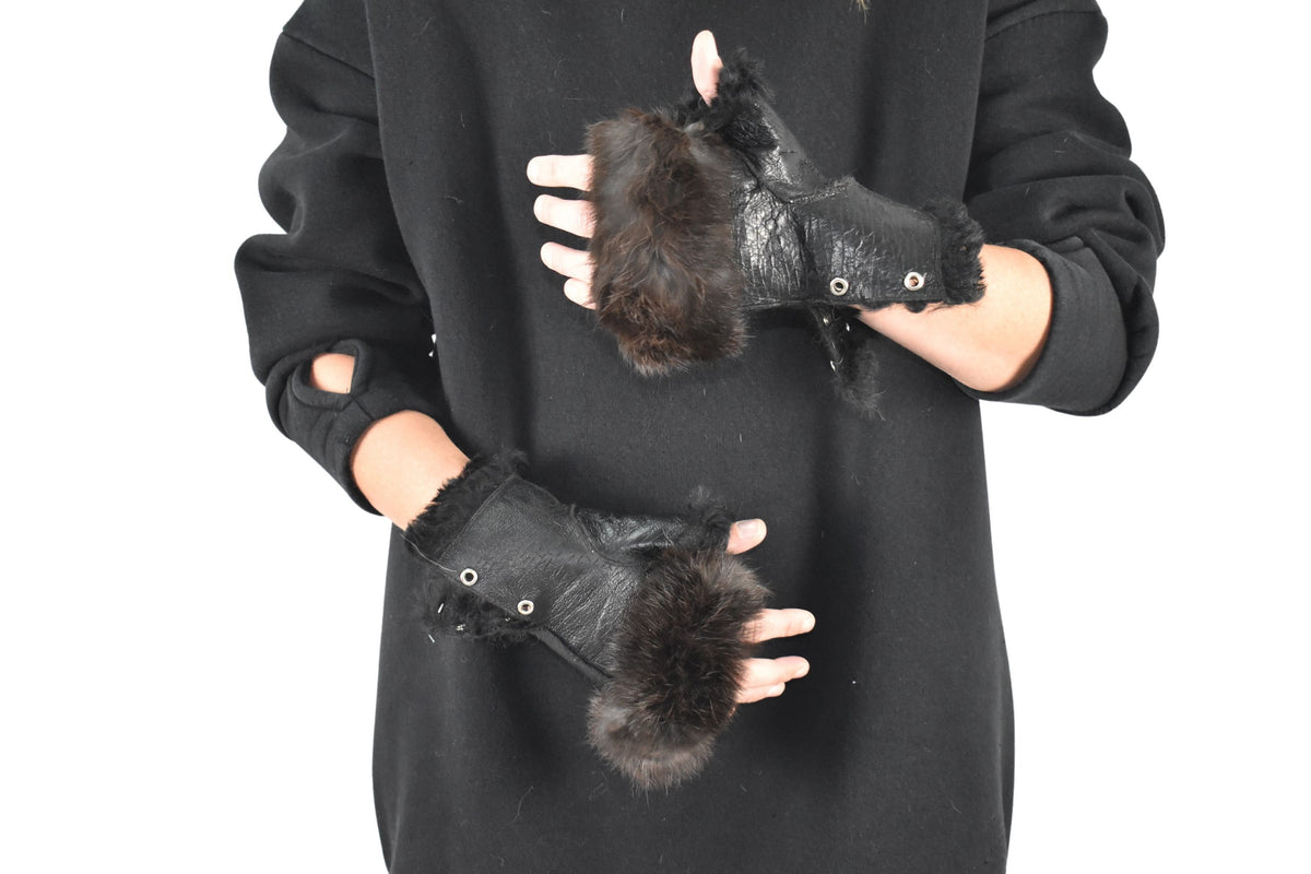 Shearling fingerless gloves | Sheepskin Gloves | Fur Gloves | Gift For her