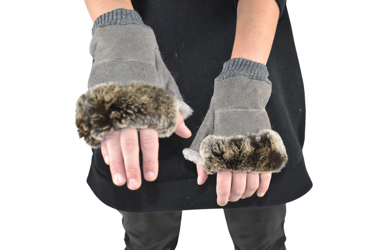 Fur Gloves | Shearling fingerless gloves | Sheepskin Gloves | Gift For her