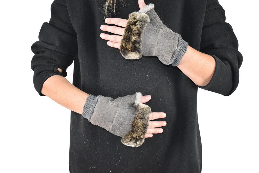 Fur Gloves | Shearling fingerless gloves | Sheepskin Gloves | Gift For her