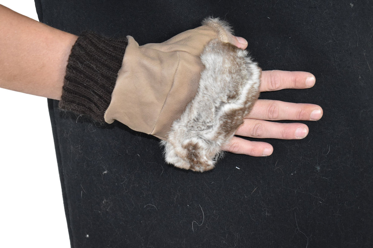 Sheepskin Fur Lined Gloves | Fur Gloves | Shearling fingerless gloves | Sheepskin Gloves | Gift For her