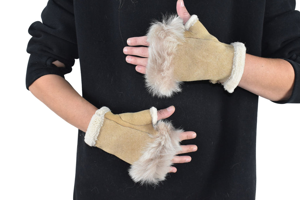 Δάχτυλα γάντια από shearling | Γάντια από δέρμα προβάτου | Γούνινα γάντια | Ζεστό & Άνετο Χειμωνιάτικο Δώρο για Εκείνη