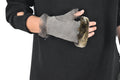 christmas gift Fingerless Gloves | Shearling fur gloves  |  leather gloves , sheepskin with rabbit gloves ,fur gloves