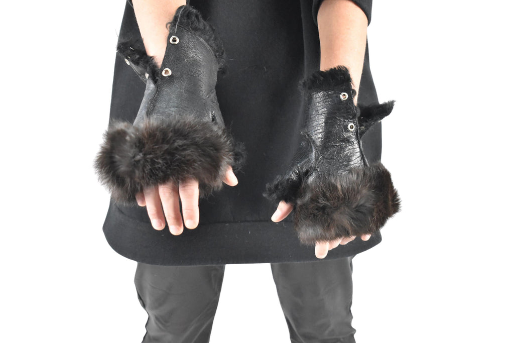 Shearling fingerless gloves | Sheepskin Gloves | Fur Gloves | Gift For her