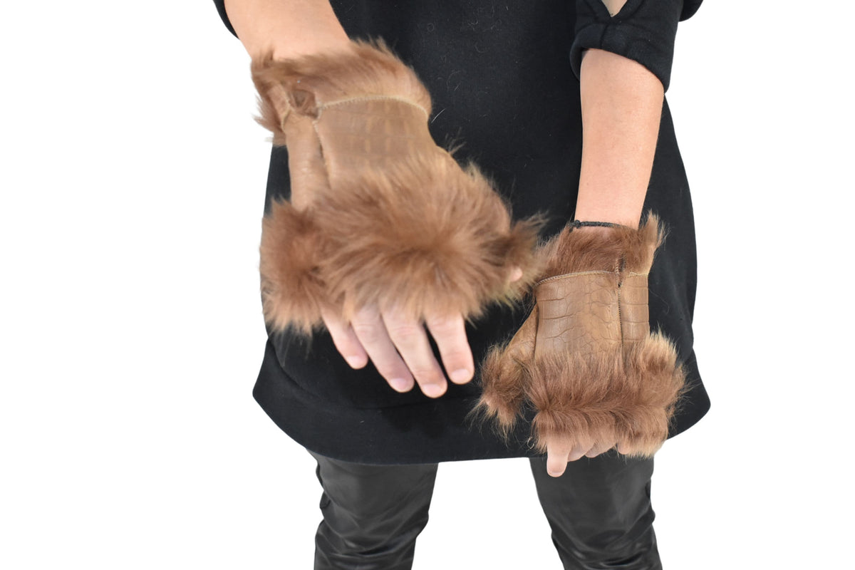 Fur Gloves | Shearling fur gloves  | christmas gift | leather gloves , sheepskin gloves Gift For Her