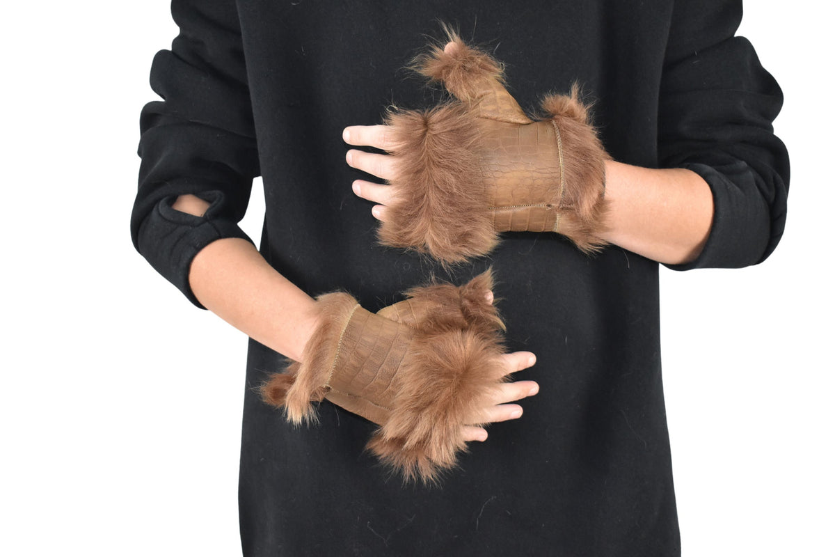 Fur Gloves | Shearling fur gloves  | christmas gift | leather gloves , sheepskin gloves Gift For Her