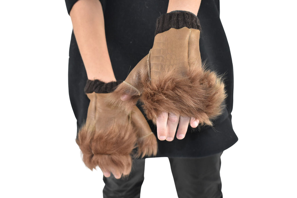 Fur Gloves | Shearling fingerless gloves | Sheepskin Gloves | Gift For her