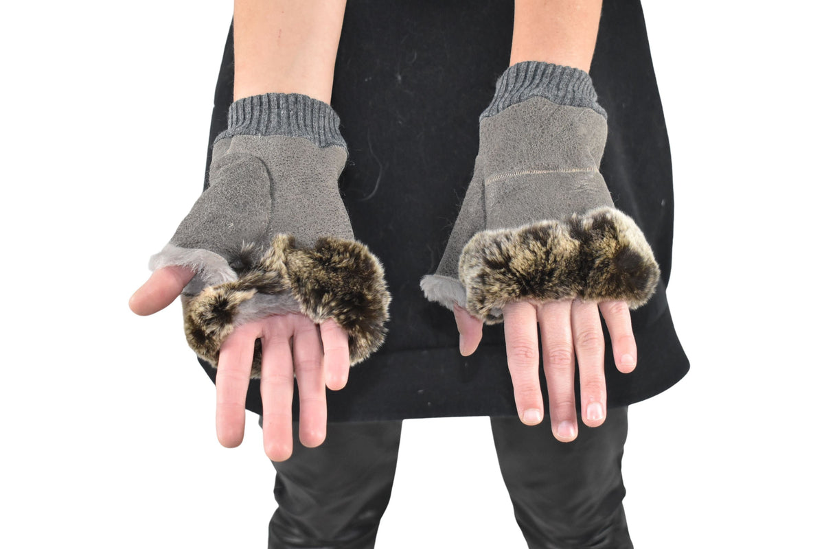 Fur Gloves | Shearling fingerless gloves | Sheepskin Gloves | Gift For her