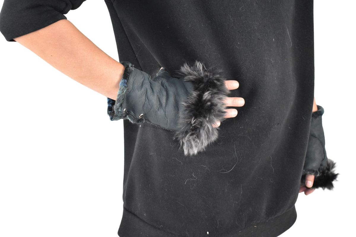 Sheepskin Shearling Fur Lined Gloves |  sheepskin gloves Gift For Her | Christmas gift