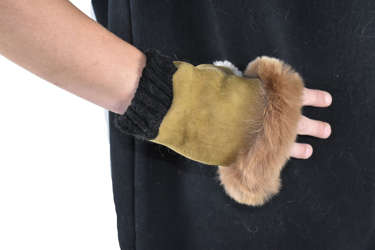 Sheepskin Fur Lined Gloves | Fur Gloves | Shearling fingerless gloves | Warm & Cozy Winter Gift for Her