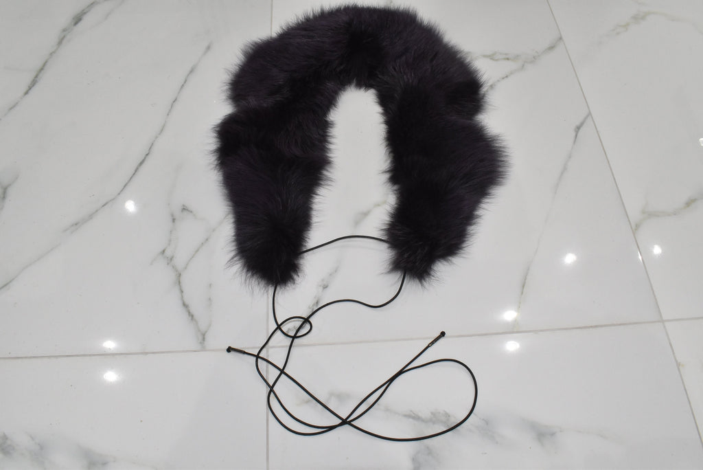 Large Fox Fur Collar | Purple Fur Collar | Detachable Fur collar |  Gift For Her