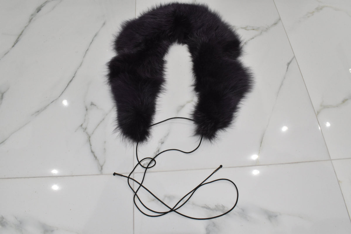Large Fox Fur Collar | Purple Fur Collar | Detachable Fur collar |  Gift For Her