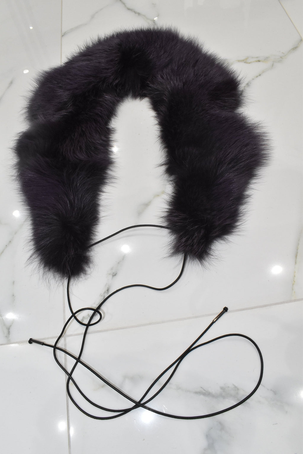 Large Fox Fur Collar | Purple Fur Collar | Detachable Fur collar |  Gift For Her