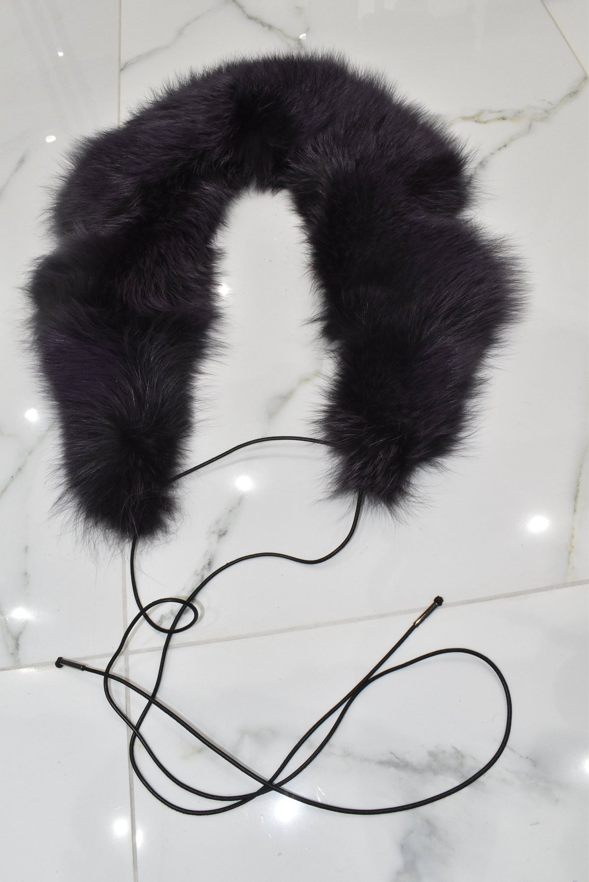 Large Fox Fur Collar | Purple Fur Collar | Detachable Fur collar |  Gift For Her