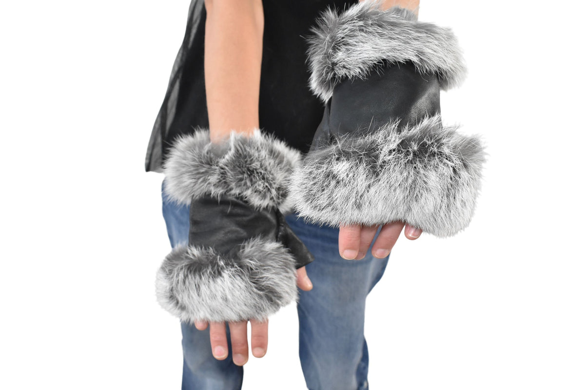 Black Leather  Gloves | Fingerless Mittens  | Genuine Fingerless Leather Gloves  | Women Gloves  |  | Black  Gloves | Valentine Gift