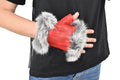 Leather Fingerless Gloves | Geniune Leather Gloves |  Warm & Cozy Winter Gift for Her