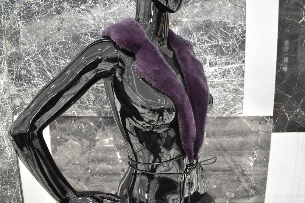 Purple Mink Fur Collar | Fur Collar | Handmade mink Collar | Gift For Her